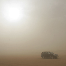Sandsturm in der  Wüste Marokkos